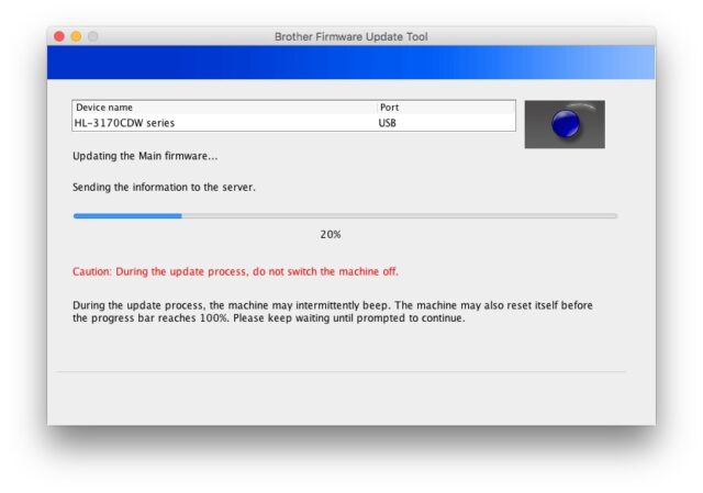 Firmware Update-20 Percent Sending Info