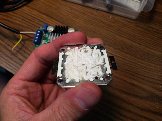 100W LED With Thermal Compound Applied