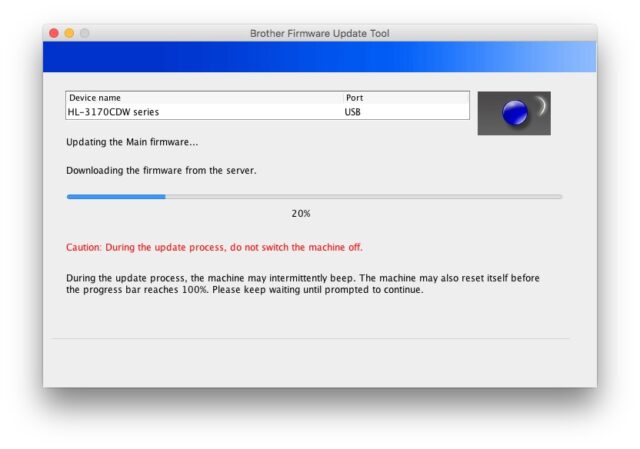 Firmware Update-20 Percent Downloading Firmware