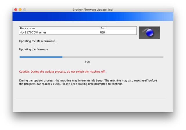 Firmware Update-30 Percent Updating Main Firmware