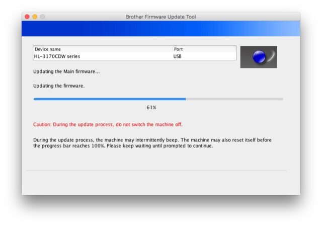 Firmware Update-61 Percent Updating Main Firmware