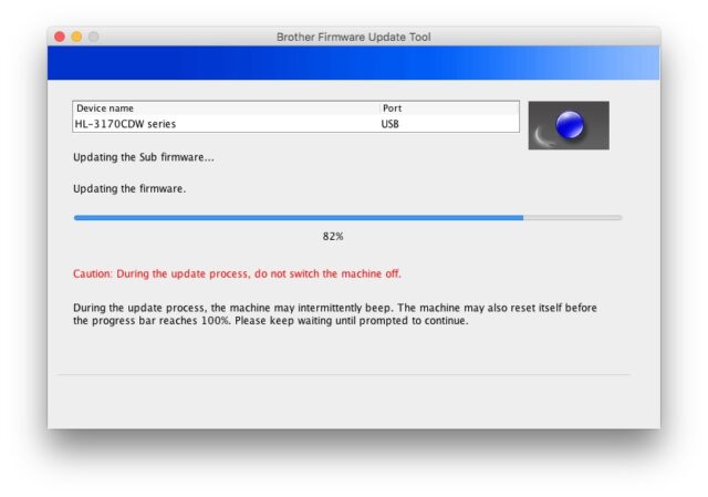 Firmware Update-82 Percent Updating Sub Firmware