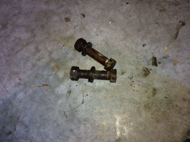 Strut bolts removed