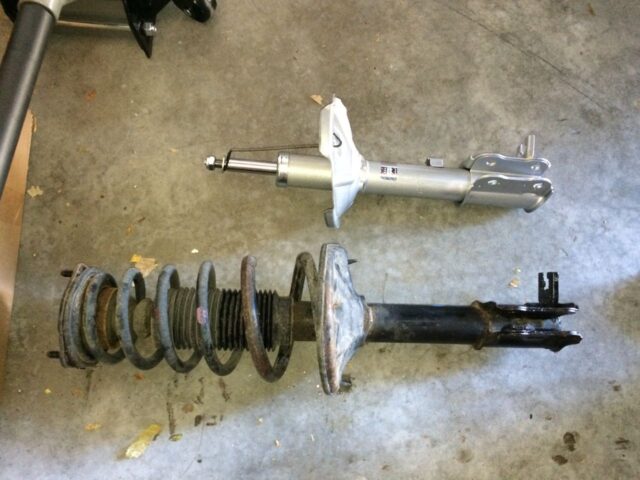 Comparing the old strut with the replacement-check