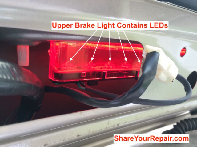 2004-2010 Toyota Sienna Liftgate Tail Light Bulb Replacement-Upper Brake Light LEDs