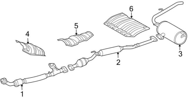 2004-2010 Toyota Sienna Exhaust System Diagram