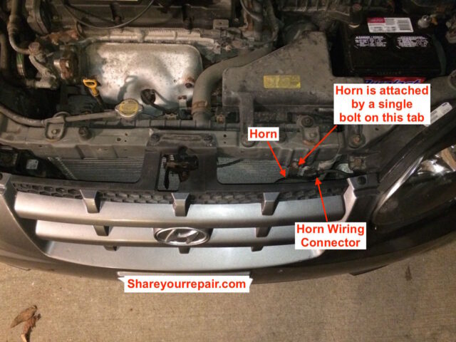 Hyundai Accent Horn Location