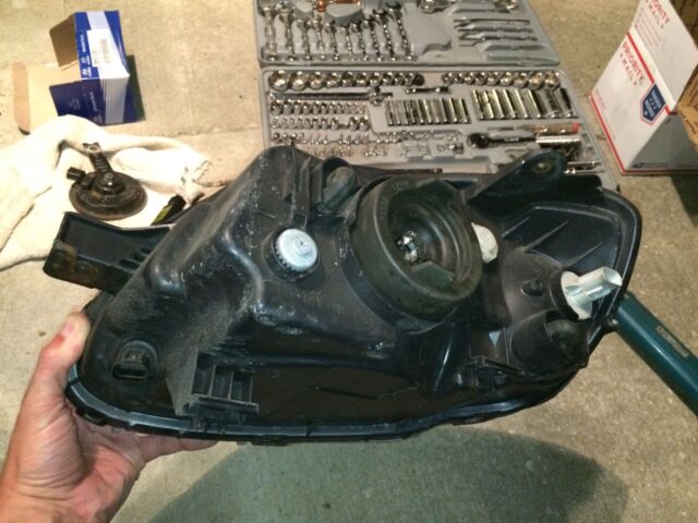 Hyundai Accent Headlamp assembly removed