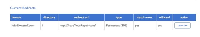 301 Redirect from old domain to new domain