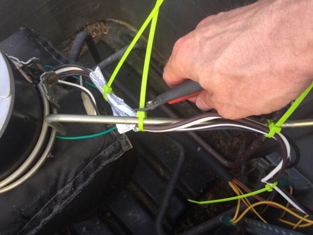 Clipping off the zip ties