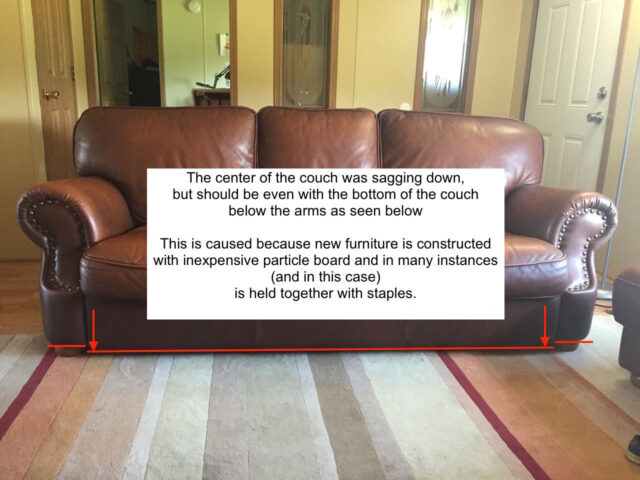 Diagram of sagging couch
