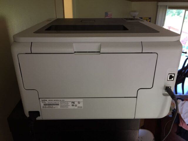 Back of the HL-3170 printer