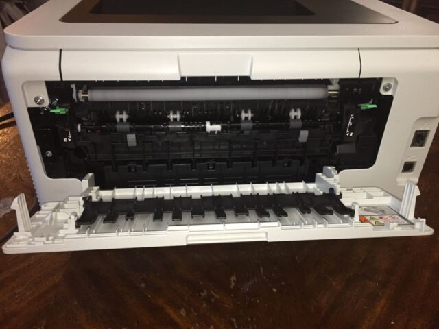 Printer back door open