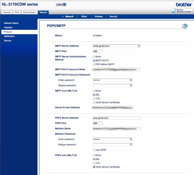 Phobia Sommetider slank How to Set Up the POP3/SMTP Mail Server Settings for Gmail on your Brother  HL-3170CDW Printer · Share Your Repair