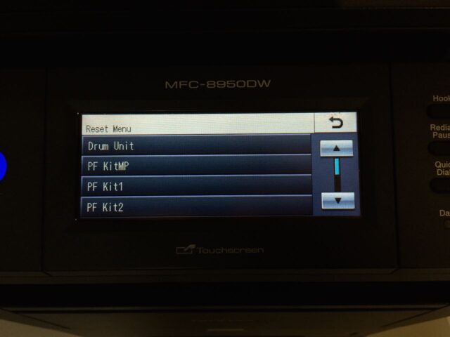 Brother MFC-8950 Reset Menu