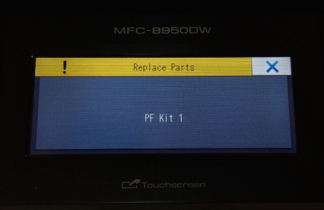 Brother MFC-8950DW Replace Parts PF Kit 1 Error