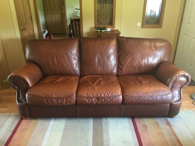 One well-loved repair couch