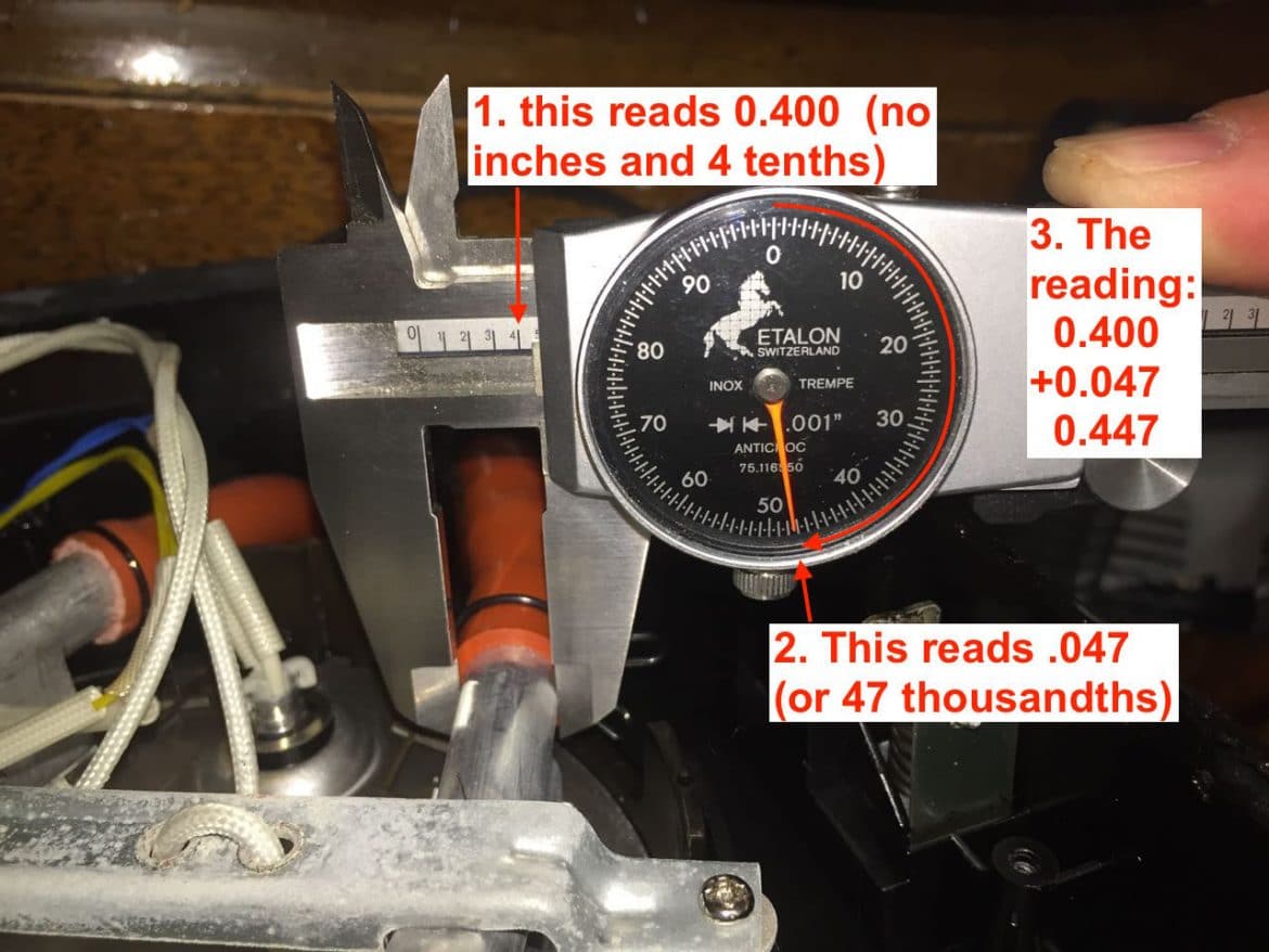 Caliper Reading of Cuisinart Heating Element Pipe