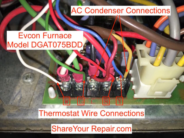 Thermostat Connections to Furnace Control Board