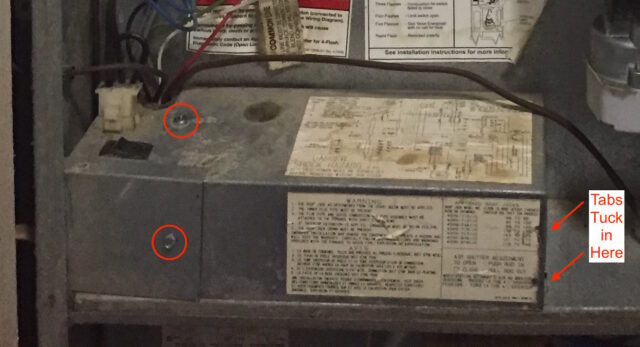 Control board cover screw locations