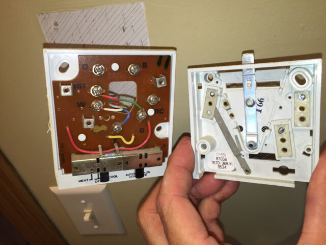 Evcon Thermostat inner panel removed