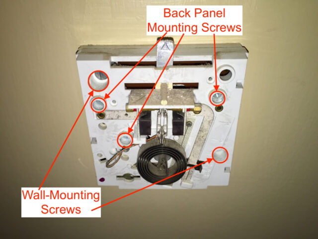 Diagram of the Evcon Thermostat Screws