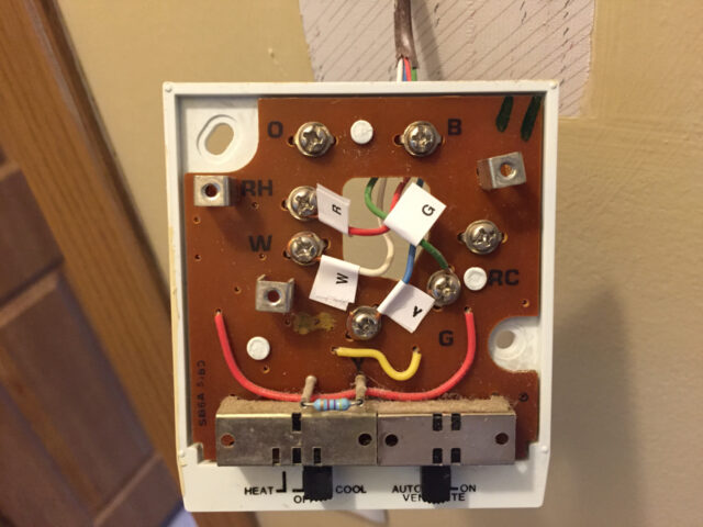 Thermostat wires labeled