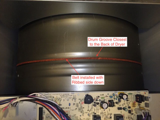 Belt Correctly installed on Drum