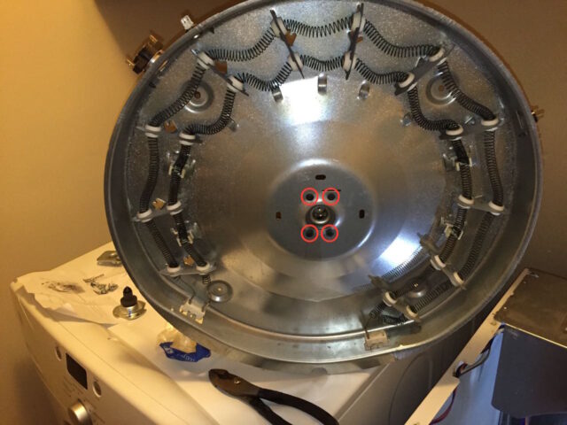 Rear drum bearing screw locations