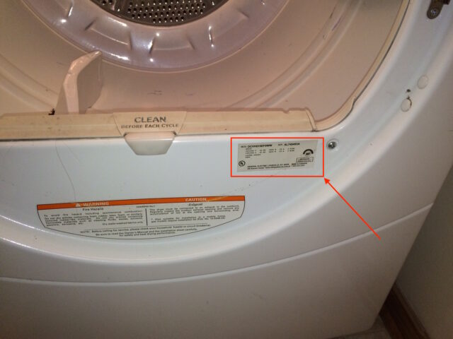 dryer identification label