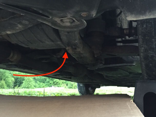 Location to look to find the Steering Shaft U-Joint