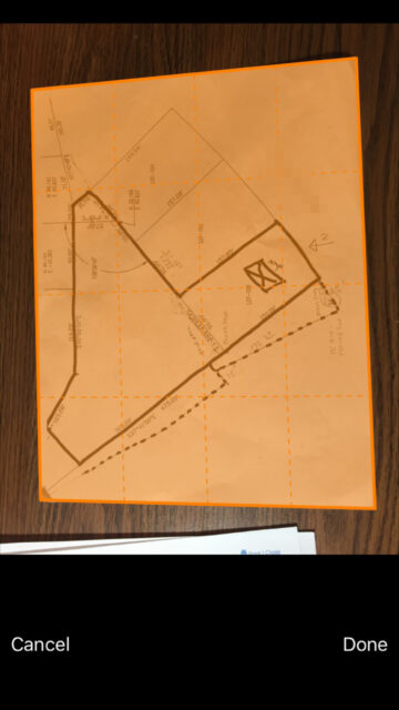 Selecting the document edges to fix the skew