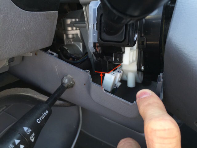 Reinstall the electrical connector and snap into place