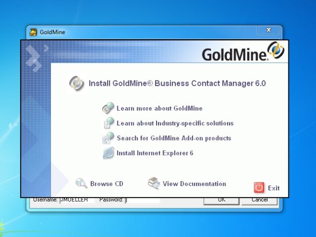 GoldMine Autorun CD Window Hiding Login Window