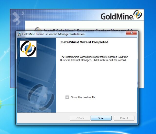 GoldMine Business Contact Manager Installation-InstallShield Wizard Completed