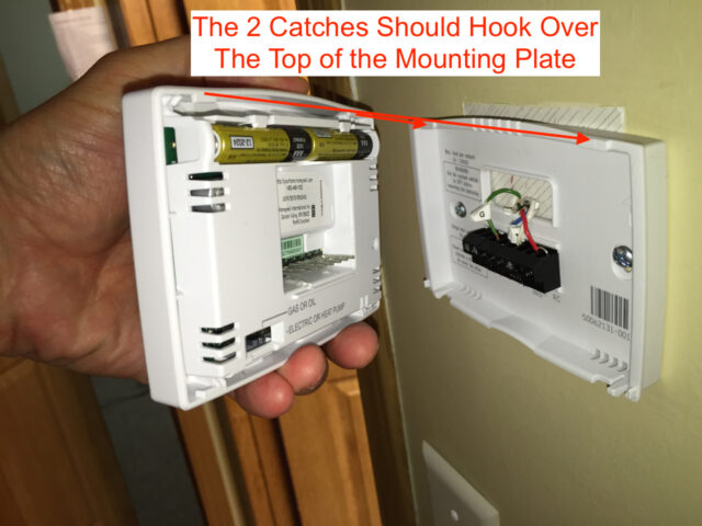 Diagram of how to begin to install the thermostat