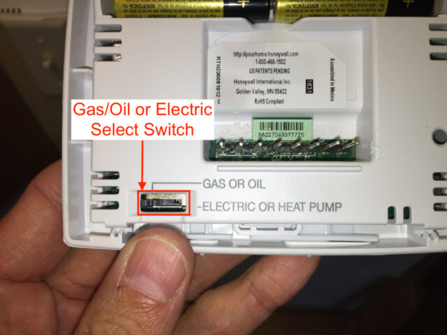 Picture of switch to Set Gas/Oil or Electric/Heatpump