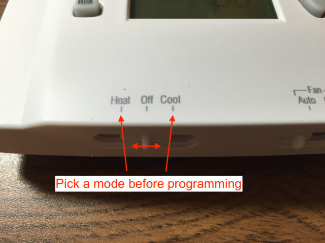 Heat/Off/Cool Mode Switch