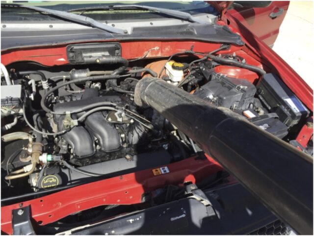 Drying my engine bay with a leaf blower