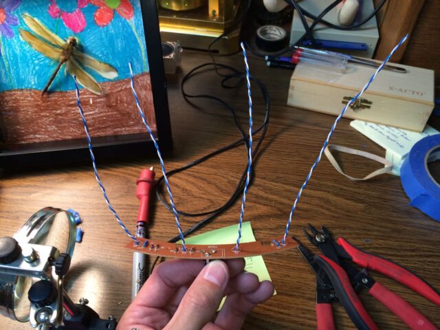 4 Sets of Wires Soldered in Place 2