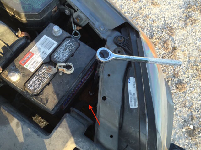 Battery mounting bracket removal
