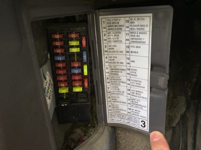 Hyundai Accent Interior Fuse Box and Diagram