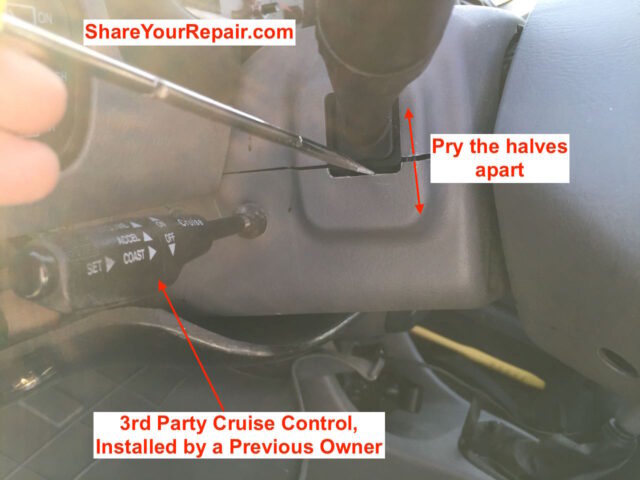 Prying the steering wheel collar apart