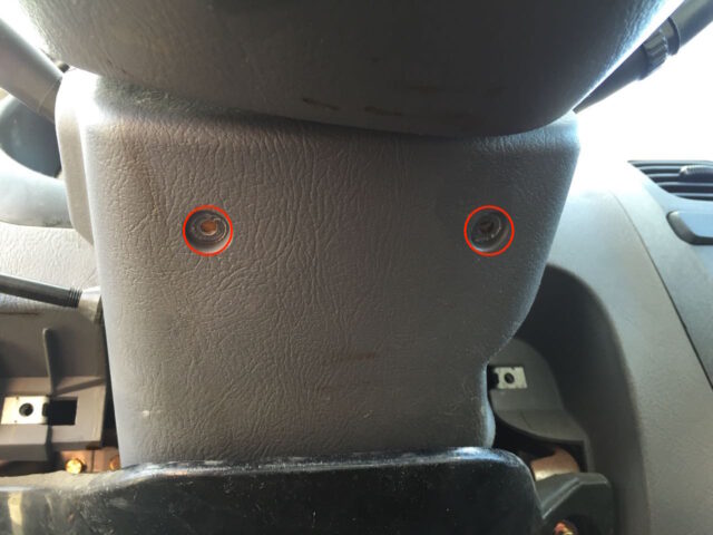 Reinstall the two steering wheel collar screws