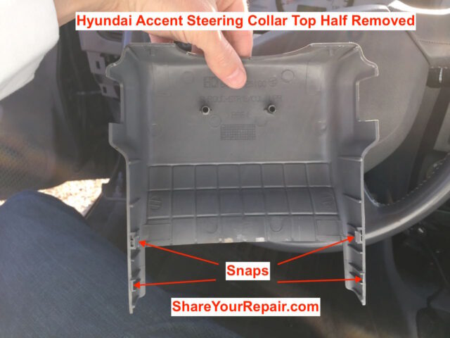 Top half of steering column collar removed