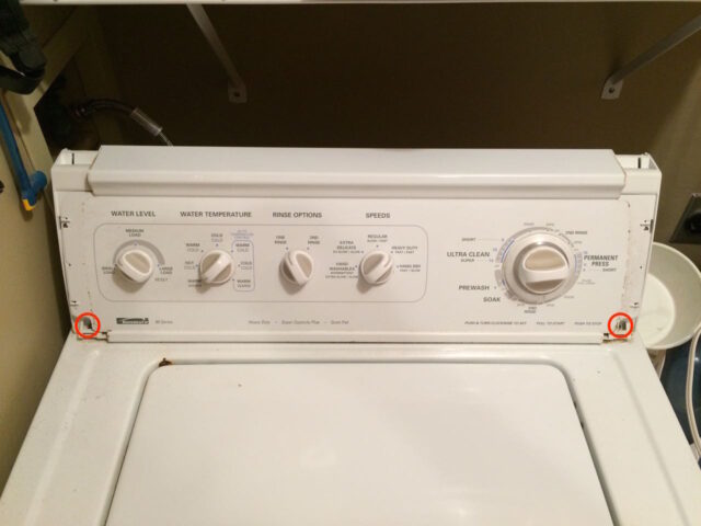 Kenmore 90 Series Washer Fills Slowly-Control Panel Screw Locations
