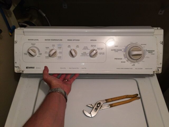 Kenmore 90 Series Washer Fills Slowly-Flipping Control Panel Step 1