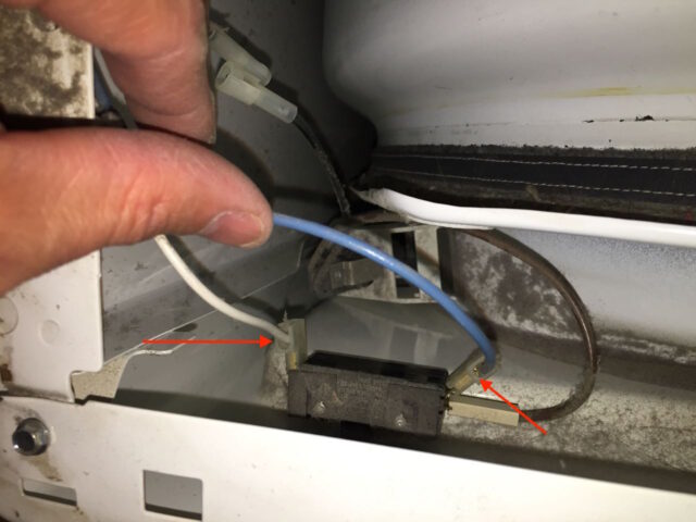 Kenmore Elite Dryer Door Lamp Switch Connectors Reinstalled