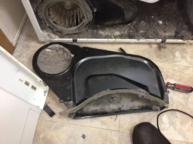 Kenmore Elite Dryer Lint Duct Removed