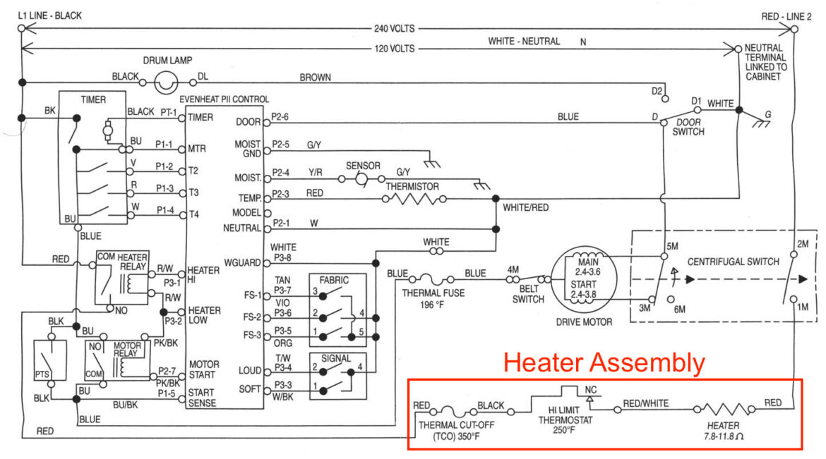 Electrical Schematic Kenmore Dryer